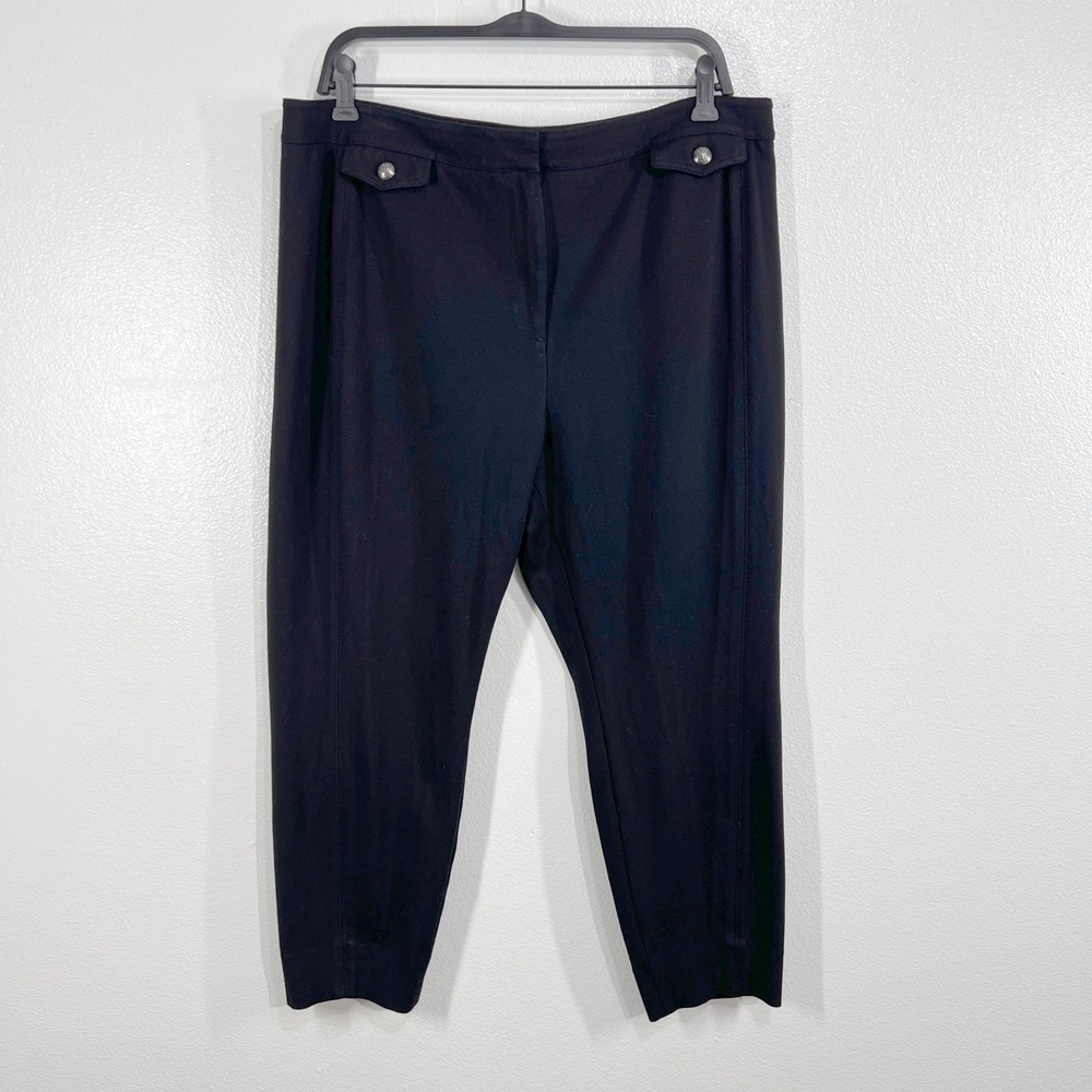 Talbots Women's 16P‎ Black Ankle Pants Stretch Trousers Pull On Slim Work Pant